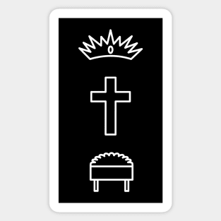 Manger Cross Crown - Jesus Christ From Earth to Glory Sticker